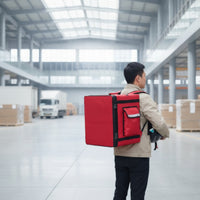 Food Delivery Backpack Rigid Delivery Box with Shoulder Straps Large Capacity Takeaway Backpack for Couriers, Caterers