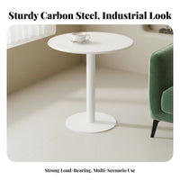 Stable Base Metal Cafe Table Sturdy Pedestal End Table Minimalist Design for Interior Decorators, Homeowners, Business Owners