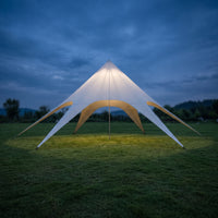 Three-Peak Star Canopy 600D Canopy Tent with Stakes Large Outdoor Tent with Pole Matte for Campers, Event Planners, Glamping, Camping