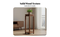 Century-Inspired-Century Inspired Floor Plant Display Rack Natural Aesthetic Chinese Design Pedestal Stand Sturdy and Stable Solid Wood Plant Stool Versatile for Living Room, Balcony, Entryway, Corner