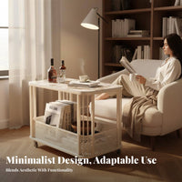 Light Luxury design C-Shaped Rolling End Table Movable with casters C-Shaped Rolling Table Space-Saving Household Furniture Multi-Functional for Apartment Dwellers, Homeowners, Students, Living Room, Small Spaces, Bedroom, Home Office