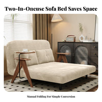 Foldable Design Fold-unfold Wooden Frame Couch Space-Saving Tri-Fold Sleeper Loveseat two-in-onePurpose Sofa Bed dense foam Cushioning for Apartment Dwellers, Students, Homeowners, Small Spaces, Living Room, Bedroom, Home Office