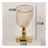 Cloth-coveredCovered Head Mannequin with Stand Smooth Hat Display Stand Compact Hat Display Head Stable for Boutique Displays, Dressing Tables