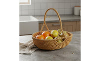 Multi Use Handwoven Picnic Basket Lightweight Picnic Basket Handmade Household Storage Large Capacity for Outdoor, Shopping