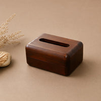 Wooden Tissue Box Cover Decorative Walnut Tissue Box Cover Smooth Surface for Dining Table, Bedroom