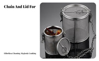 Stainless Steel Seasoning Basket Secure Locking Lid Seasoning Infuser Basket Soup Stock Infuser Attached Chain with Hook