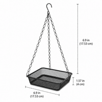 Hanging Attract Birds Feeder, Synthetic Material with Iron Mesh, Drainage Holes, Weather Resistant, Easy Fill & Clean