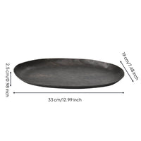 Oval Aluminum Tray Low-Profile Decorative Metal Tray Versatile for Tabletop Organization, Coffee Table, Tea Service