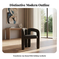 Upholstered Curved Chair Soft Cushioning Vanity Stool Modern Stylish Silky Material for Makeup Lovers, Householders, Bedroom