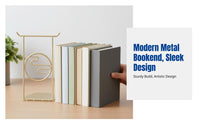 Metal Bookend, Chinese Style Creative Book Stand, Desktop Organizer, Decorative Book Holder for Office and Home