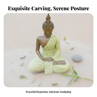New Chinese Design Buddha Statue Feng Shui Decor Meditating Buddha Figurine Weather Resistant Zen Garden Statue Artisan-Made for Spiritual Seekers, Mindfulness Practice Enthusiasts, Tea Room, Fountain Accessory, Patio, Office