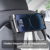 Headrest Mount with Hook 2-in-1 Design Car Seat Rear Ph Single Holder Adjustable Rear Seat Ph Single Holder Easy Installation