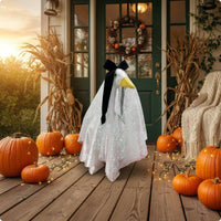 Porch Goose Costume Wedding Dress Presentable Goose Bride Set Party Ornamental Home Decoration for Yard, Halloween