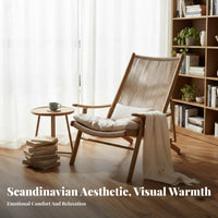 Foldable Design Woven Folding Lounger Portable Recliner Breathable Seat material Outdoor Furniture Sturdy Frame for Book Lovers, Guesthouse Owners, Balcony, rearyard, literary cozy corner, Living Room