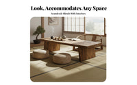 Long floor-low-level Coffee Table sturdy Wood Construction Japanese beverage Table low-height Living Room Furniture for Adults, Floor Seating, Balcony, Small areas