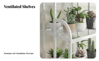 Three-Tier Plant Stand Mobile with 360° Wheels Three-Tier Rolling Planter Shelf Sturdy Duty Ventilated Shelves for Indoor, Patio