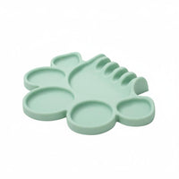 silicone Paint Tray Palette Brush Holder Easy to Child-Friendly Art Palette Paw Print Mixing Tray for Beginners