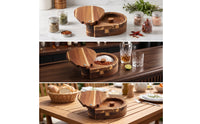 Rotating Condiment Box Space-Saving-Tier Seasoning Holder Multifunctional Seasoning Container with Lid for Bartenders, Mobile Bar