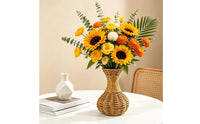 Handwoven Vase Farmhouse Woven Vase Boho Flower Holder for Shelves, Cafe