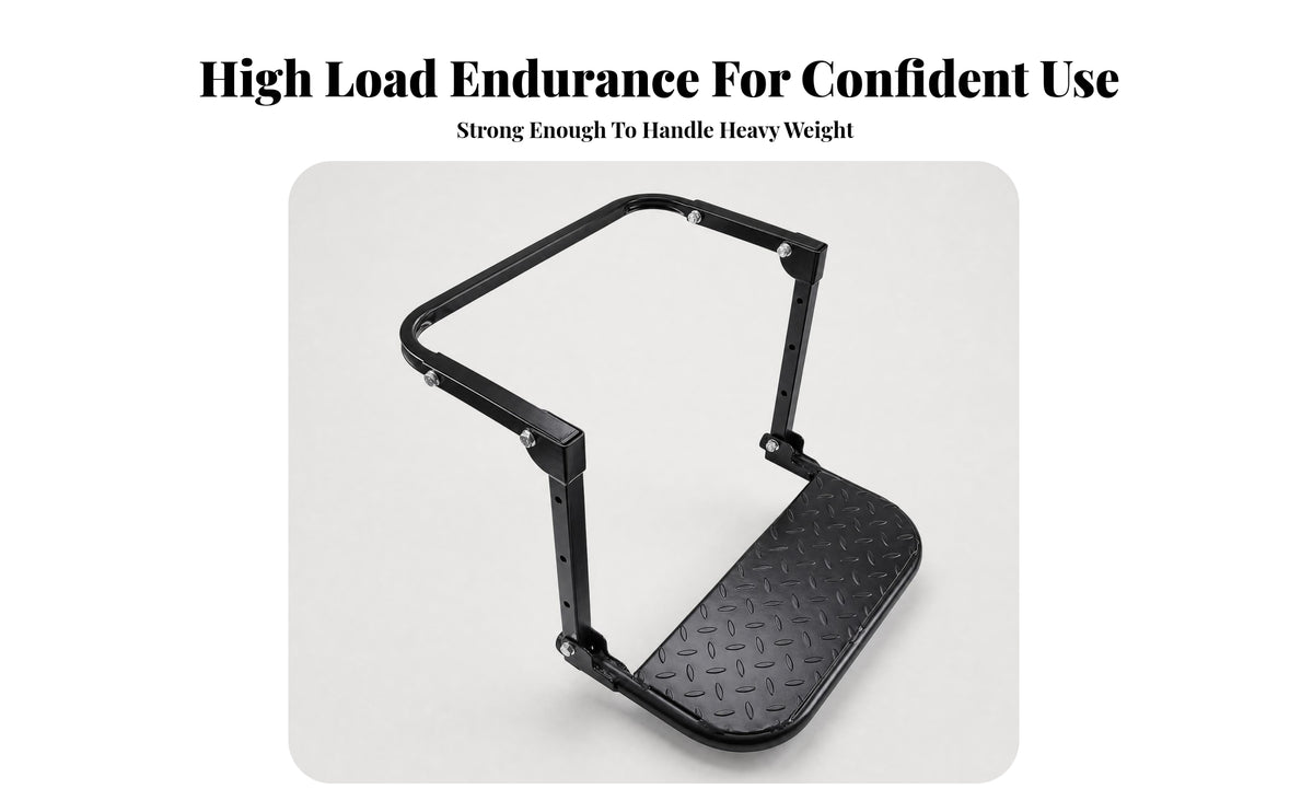 Embossed Surface Folding Tire Step Metal Adjustable Wheel Step Heavy-Duty for Cargo Area Access