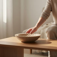 Decorative Bowl Tray Modern Minimalist Wooden Fruit Tray Table Centerpiece Bowl for Living Room, Hotel, Guesthouse