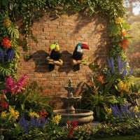 Hanging Toucan Decoration Lifelike Design Hanging Toucan Statue Exotic Avian Figurine Gaze-Catching Garden Decoration