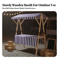 Wooden Market Stand Easy Assembly Wooden Market Stall High-Quality Wood Foldable Market Stand for Crafters, Night Markets, Craft Fairs, Outdoor Events