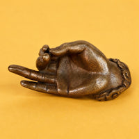 Hand Statue Decor Aged Finish Brass Sculpture Collectible for Art Lovers