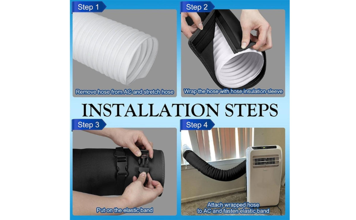 Insulated Air Conditioner Hose Insulation Sleeve Universal Air Conditioning Exhaust Hose Sleeve Adjustable Cooling