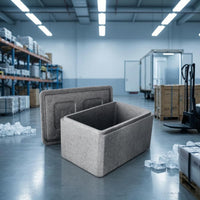 Textured Expanded Polypropylene Insulated Foam Box Gray Insulated Foam Container Hinged-Style