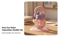 Leak-Proof Cartoon Belly Cup Safe Material Large Handle Plastic Jug Wide Mouth for Children, Students, School, Daily Use, Outdoor Activities