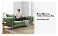 Nordic aesthetic Curved 3-Person Settee Modern visual Living Room Couch Minimalist Design Sofa Soft Upholstery for Homeowners, Apartment Dwellers, Young Adults, Lounge Area, perusing alcove, Bedroom, Office