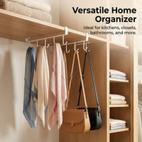 Cabinet and Cupboard Under Shelf Hanging Hook Rack for Kitchen User, No Drill with Easy Install Clip