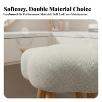 luxuriously soft Texture CumulusShaped Pouf Minimalist visual & aesthetic Round Boucle Pouf Modern Design Vanity Stool adaptable for Makeup fans, young women, Nail Technicians, Bedroom, changing area, Entryway, Office