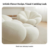 Comfortable Upholstery flower-shapedsupport rotating Chair Modern & fashion Upholstered rotating Armchair Easy to Assemble Lounge Seat Ergonomic Design for Readers, homeowners, Adults, Living Room, perusing alcove, Home Office, Reception Area