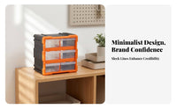 Orange Frame Small Parts Organizer Compact 6-Drawer Storage Box