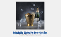 Stainless Steel Ice Bucket, Hammered Thickened, Conical Champagne Beer Holder for Bar, KTV, Club, Party