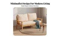 Minimalist Design Cushisoled Wood Bench Space-Saving Couch Year-Round Use Loveseat Sturdy Construction for Apartment Dwellers, Homeowners, Couples, Living Room, Small Areas, Bedroom