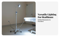 Adjustable Brightness Mobile Examination Lamp Flicker-without Flicker LED Medical Exam Light Easy Assembly LED Gooseneck Procedure Light for Surgeons, Dentists, Veterinarians, Hospital, Operating Room, Medical Practice, Beauty Salon