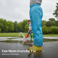 kids' Rain Pants Elastic Waist Kids Rain Pants PU Coated children's Mud Trousers for Young Children, Students, Rainy Days, Muddy Play, Playing