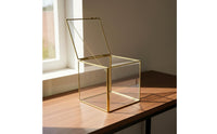 Geometric Glass Terrarium Centerpiece Decoration Glass Geometric Terrarium Brass Frame Display Box Nordic Aesthetic