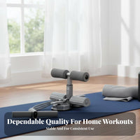 Multi-Functional Suction gripper Sit-up Bar Portabdominaldominal and backle Design abdominaldominal and backdominal exercise aid Foam Padded Fitness apparatus Adjustabdominaldominal and backle Height for Beginners, Indoor, Gym