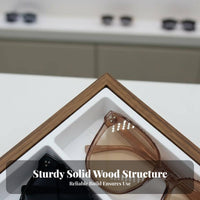 Black Walnut Finish 7 Slot Eyeglass Tray Professional Design 7-Slot Sunglasses Tray Versatile Use for Retailers, Drawer
