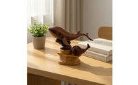 Whale Melody Box Carved Melody Box with Whales Whale Ornament Nature-Inspired Decor Refined for Collectors, Living Room, Nursery