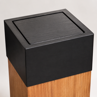 Retro Wood Paper Bin, Office Trash Can 65 cm, For Bedroom and Hotel, With Flip Lid