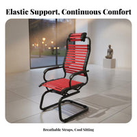 Breathable Design Woven Elastic Band Chair Flexible Support Office Seat Ergonomic Seating Furniture Lightweight for Mahjong enthusiasts, Students, Homeowners, Study Room, Small Spaces, Bedroom