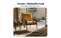 Japanese design Fabric Couch with Wood detailing Minimalist Design Upholstered Settee with Wooden Armrests Comfortable paddinging Sofa Sturdy Construction for Homeowners, Interior Decorators, Bedroom