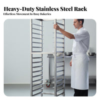Commercial Pastry Cart Rust-Verify Rolling Bun Pan Rack Rust Verify Stainless Steel Tray Rack for Caterers, Home Cooks, Hotel, Cafeteria