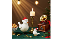 Parent and Chick Bird Decor Festive Display Christmas Bird Figurine Handcrafted Detail for Tabletop