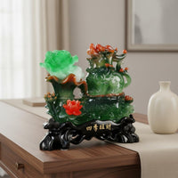 Grand Opening Gift Pixiu Cabbage Statue Auspicious Symbol Feng Shui Prosperity Statue Exquisite Craftsmanship Chinese Good Luck Figurine Collectible for Business Owners, Living Room, Office, Shop, Reception Desk